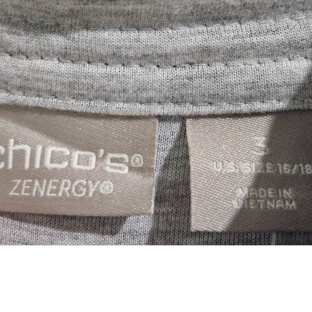 NWT Chico’s Zenergy Light Blue Mixed Media Jacket, Size 16/18* - Picture 4 of 6